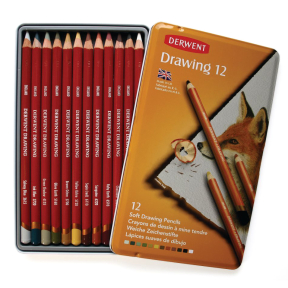 Набор масляных карандашей DERWENT Drawing 12 цв, металл.кор