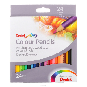Набор цветных карандашей PENTEL 24цв, картон.кор