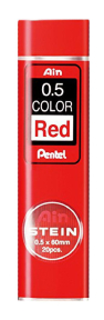 Грифели PENTEL д/мех. карандашей 0,5 мм, 20шт красный цвет