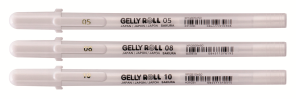 Гелевая ручка SAKURA Gelly Roll 10 белая толстая