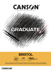 Альбом для графики CANSON Graduate Bristol А5 180гр, 20л, склейка