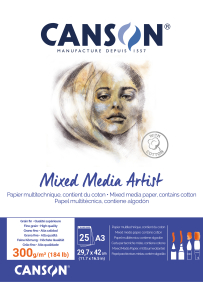 Бумага для акварели CANSON Artist Mix Media 50х65см, 300 г/м2,1 лист