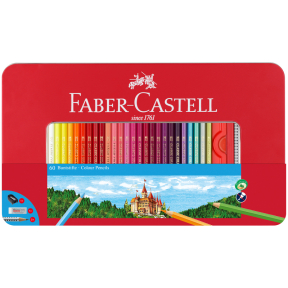Набор карандашей FABER-CASTELL Замок 60 цв + аксессуары метал.кор