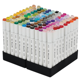 Набор маркеров MESHU 120 цветов Основные цвета (долото/тонкое перо)