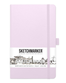 Блокнот SKETCHMARKER 13х21см 140гр/м, 80л, переплет (фиолетовый пастельный)
