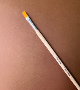 Кисть синтетика плоская №8 (длинная ручка)
