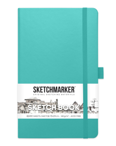 Блокнот SKETCHMARKER 13х21см 140гр/м, 80л, переплет (аквамарин)