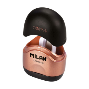 Точилка MILAN Capsule Copper пластиковая 1 отверстие, контейнер