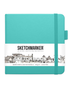 Блокнот SKETCHMARKER 12х12см 140гр/м, 80л, переплет (аквамарин)