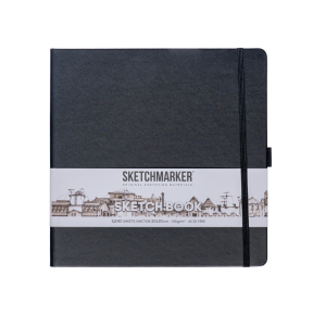Блокнот SKETCHMARKER 20х20см 140гр/м, 80л, переплет (черный)