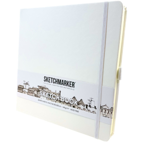 Блокнот SKETCHMARKER 20х20см 140гр/м, 80л, переплет (белый)