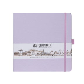 Блокнот SKETCHMARKER 20х20см 140гр/м, 80л, переплет (фиолетовый пастельный)