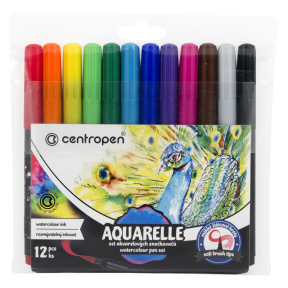 Набор маркеров CENTROPEN Aquarelle акварельные, 12цветов