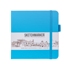 Блокнот SKETCHMARKER 12х12см 140гр/м, 80л, переплет (синий карибский)