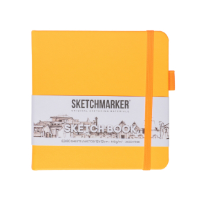 Блокнот SKETCHMARKER 12х12см 140гр/м, 80л, переплет (неоновый апельсин)