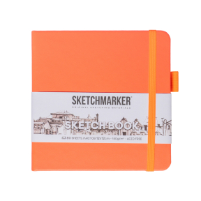 Блокнот SKETCHMARKER 12х12см 140гр/м, 80л, переплет (неоновый коралл)