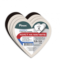 Холст-магнит PINAX сердце 7,5 см 4 шт