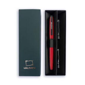 Перьевая ручка МАЛЕВИЧЪ EF 0.4 мм + 2 картриджа, красная