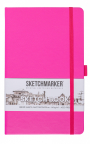 Блокнот SKETCHMARKER 13х21см 140гр/м, 80л, переплет (неоновая фуксия)