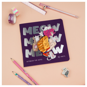 Блокнот MESHU Meow 17х17 см 80 гр/м, 40 л