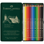 Набор карандашей FABER-CASTELL Polychromos 12 цветов, металлическая коробка