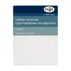 Набор холстов (картон) ГАММА Студия 6*8 см 100% хлопок  280 гр/м2 3 шт (мелкое зерно)