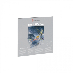 Альбом д/акварели HAHNEMUHLE The Grey Pad 20х20см 120гр/м2, 30 л, светло-серый, склейка