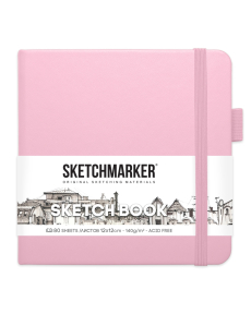 Блокнот SKETCHMARKER 12х12см 140гр/м, 80л, переплет (розовый)