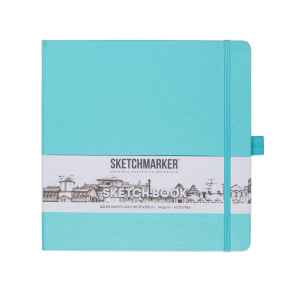 Блокнот SKETCHMARKER 20х20см 140гр/м, 80л, переплет (аквамарин)