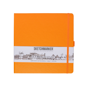 Блокнот SKETCHMARKER 20х20см 140гр/м, 80л, переплет (неоновый апельсин)