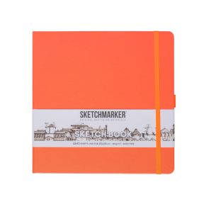 Блокнот SKETCHMARKER 20х20см 140гр/м, 80л, переплет (неоновый коралл)