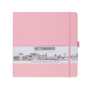 Блокнот SKETCHMARKER 20х20см 140гр/м, 80л, переплет (розовый)