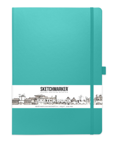Блокнот SKETCHMARKER А4 140гр/м, 80л, переплет (аквамарин)