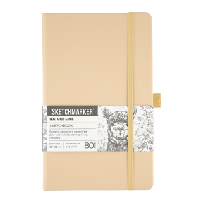 Блокнот SKETCHMARKER 13х21см 140гр/м, 80л, переплет (благородный беж)