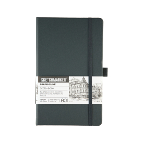 Блокнот SKETCHMARKER 13х21см 140гр/м, 80л, переплет (графитовый)