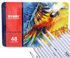 Карандаши акварельные NYONY 48 цв набор, метал. короб