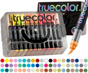 Набор акриловых маркеров TRUECOLOR 60 шт, перо-кисть, пластик.кор.