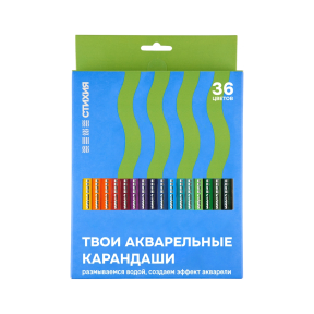 Набор акварельных карандашей СТИХИЯ 36 цв., картон.кор