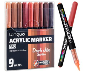 Набор акриловых маркеров LANGUO Pro Коричневые оттенки, 9 шт