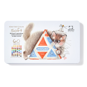 Набор карандашей МАЛЕВИЧЪ Graf Art Soft 60 цветов, металлическая коробка