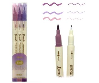 Набор маркеров BRUSH DS-12, фиолетовые, спиртовые, 3 шт