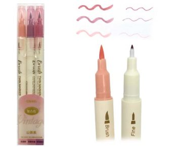 Набор маркеров BRUSH DS-6, розовые, спиртовые, 3 шт