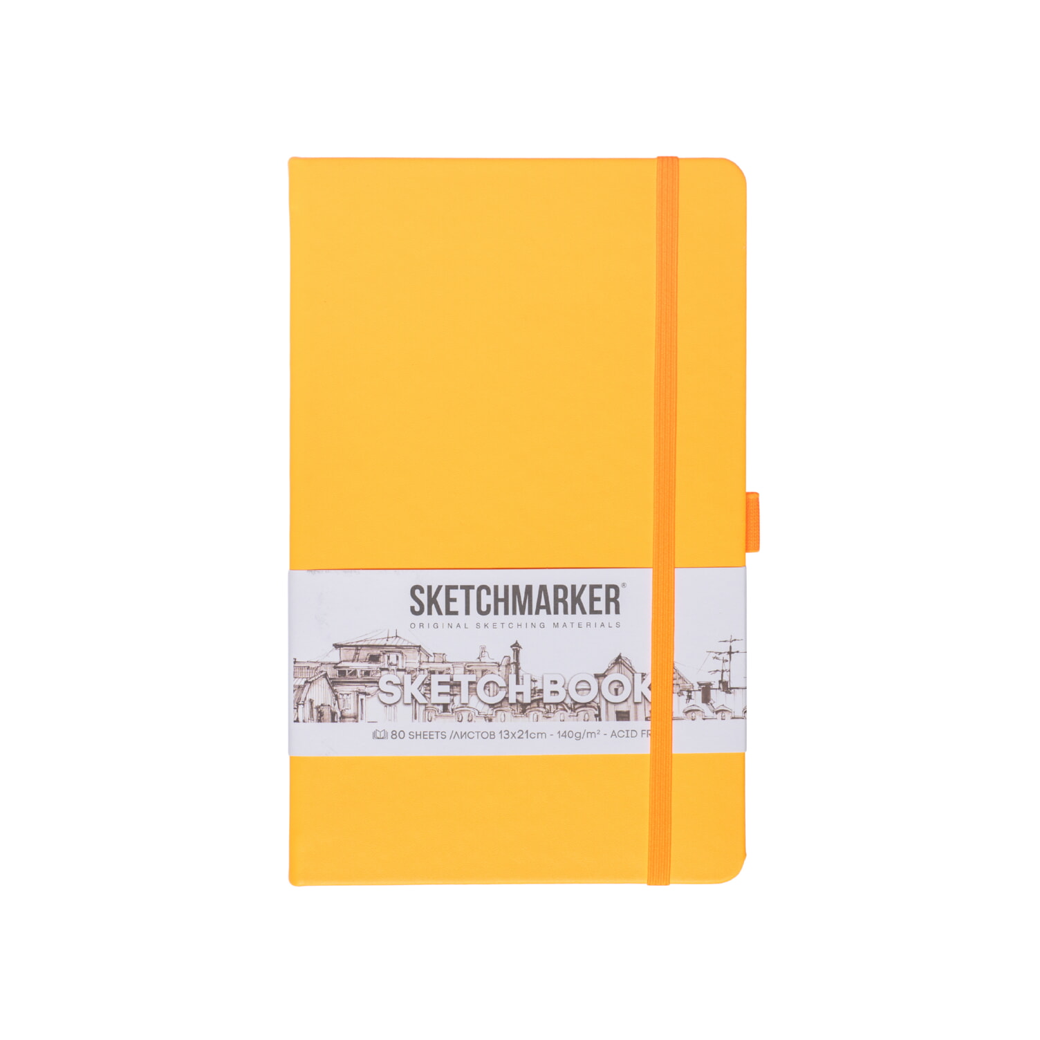 Блокнот SKETCHMARKER 13х21см 140гр/м, 80л, переплет (неоновый апельсин)