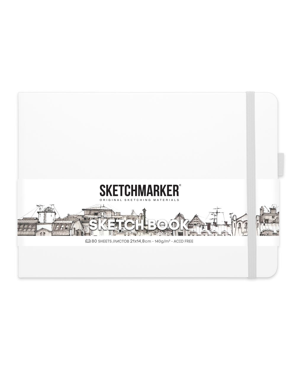 Блокнот SKETCHMARKER 21х14,8см 140гр/м, 80л, переплет (белый)