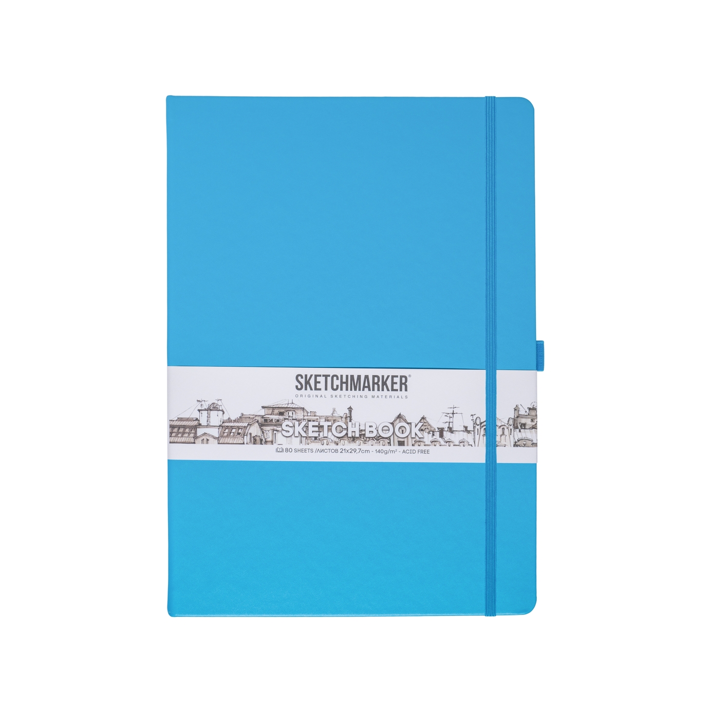 Блокнот SKETCHMARKER А4 140гр/м, 80л, переплет (синий карибский)