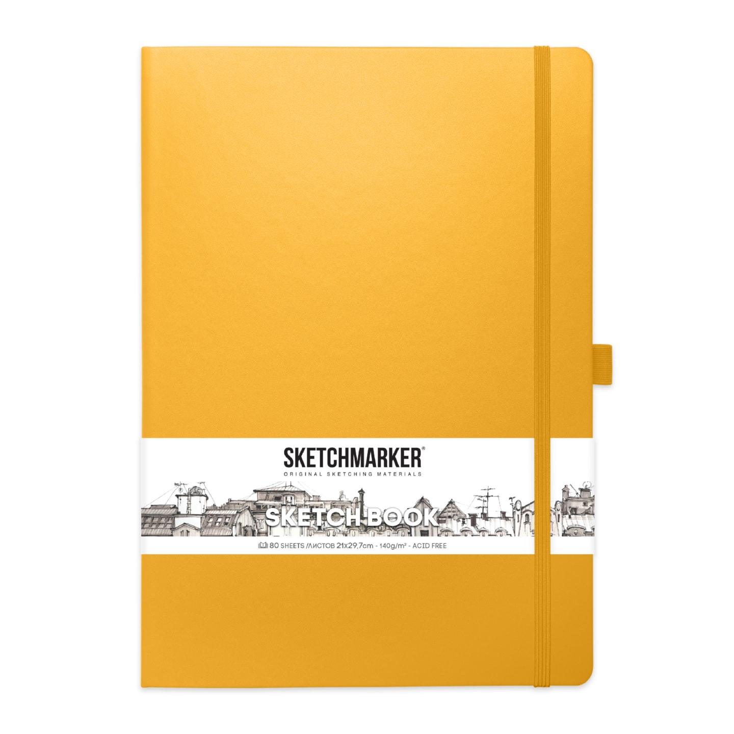 Блокнот SKETCHMARKER А4 140гр/м, 80л, переплет (оранжевый)