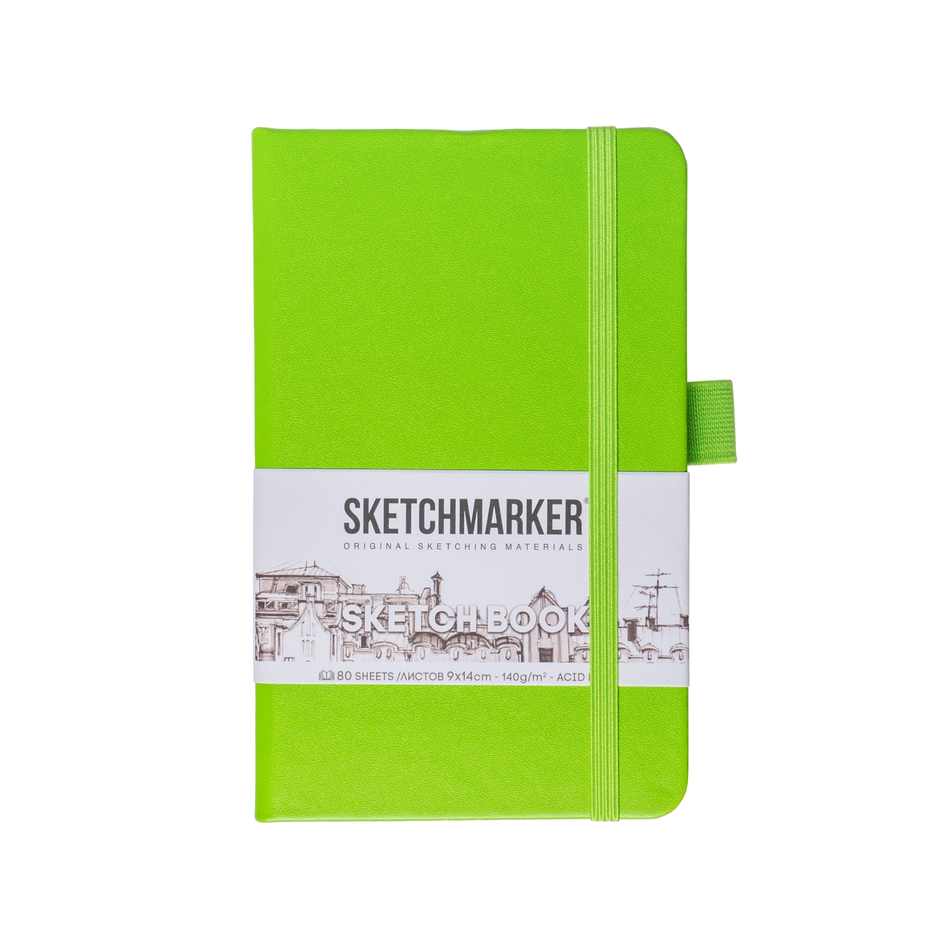 Блокнот SKETCHMARKER 9х14см 140гр/м, 80л, переплет (зеленый луг)