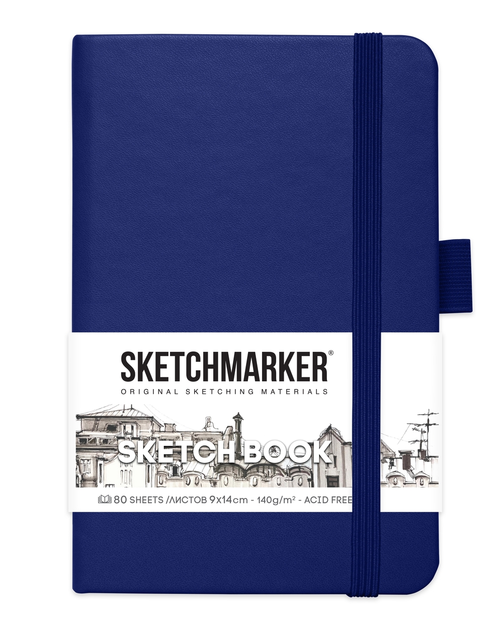 Блокнот SKETCHMARKER 9х14см 140гр/м, 80л, переплет (королевский синий)