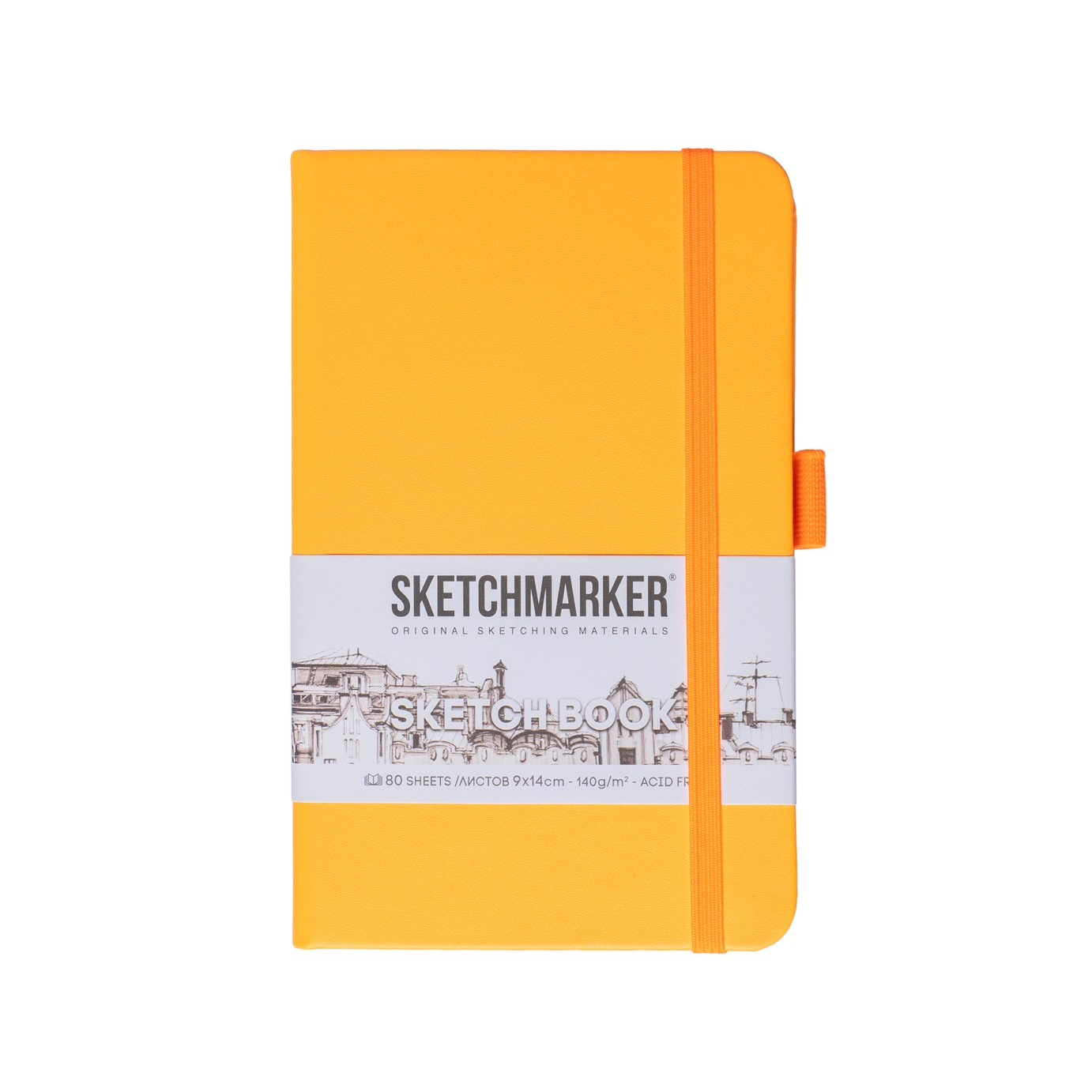 Блокнот SKETCHMARKER 9х14см 140гр/м, 80л, переплет (неоновый апельсин)