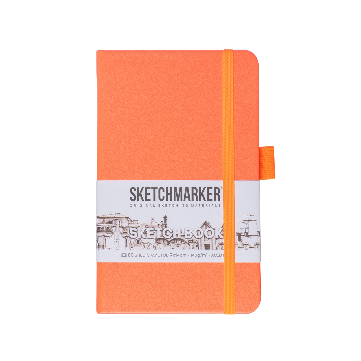 Блокнот SKETCHMARKER 9х14см 140гр/м, 80л, переплет (неоновый коралл)
